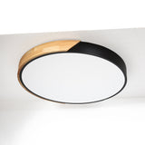 Modern LED Drum Shaped Medium Flush Mount Ceiling Light in White Dimmable