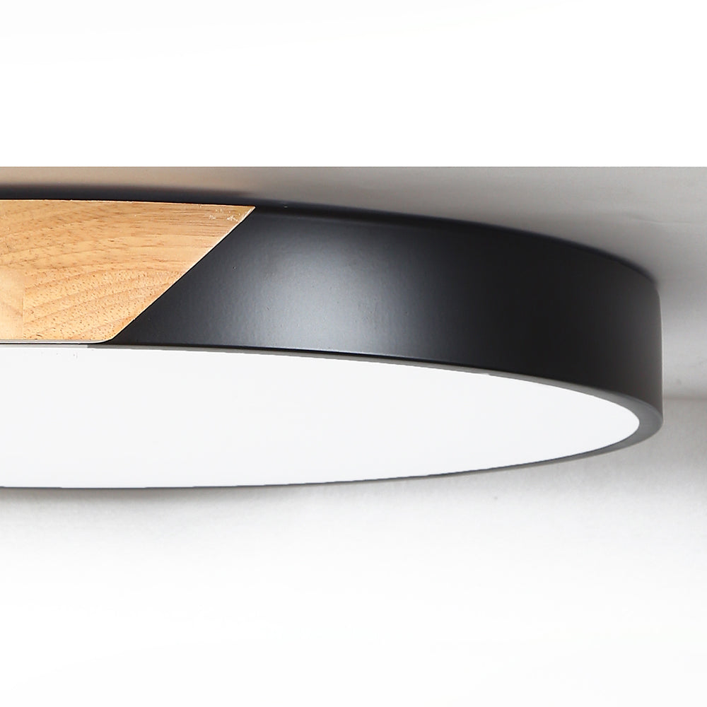 Modern LED Drum Shaped Medium Flush Mount Ceiling Light in White Dimmable