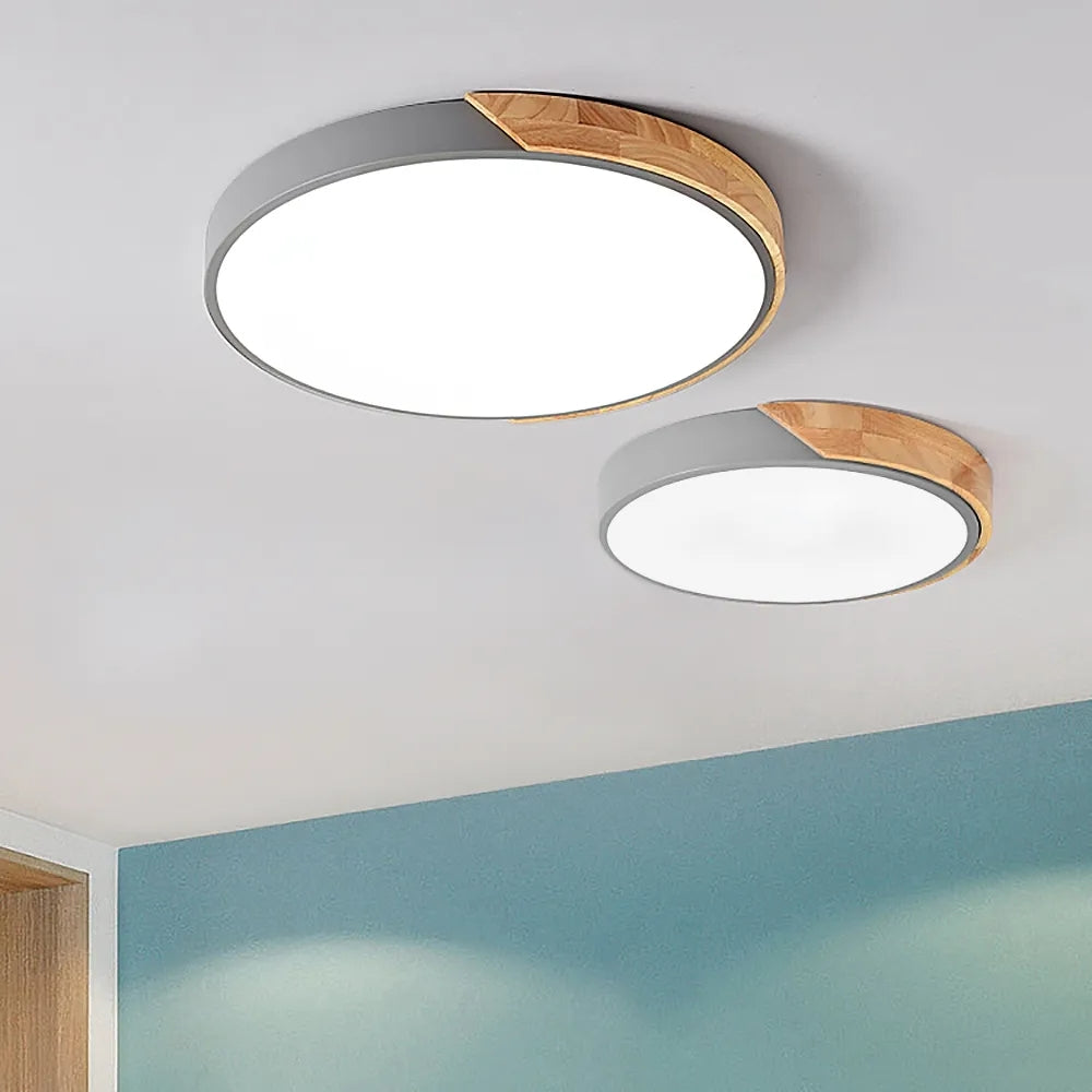 Modern LED Drum Shaped Medium Flush Mount Ceiling Light in White Dimmable