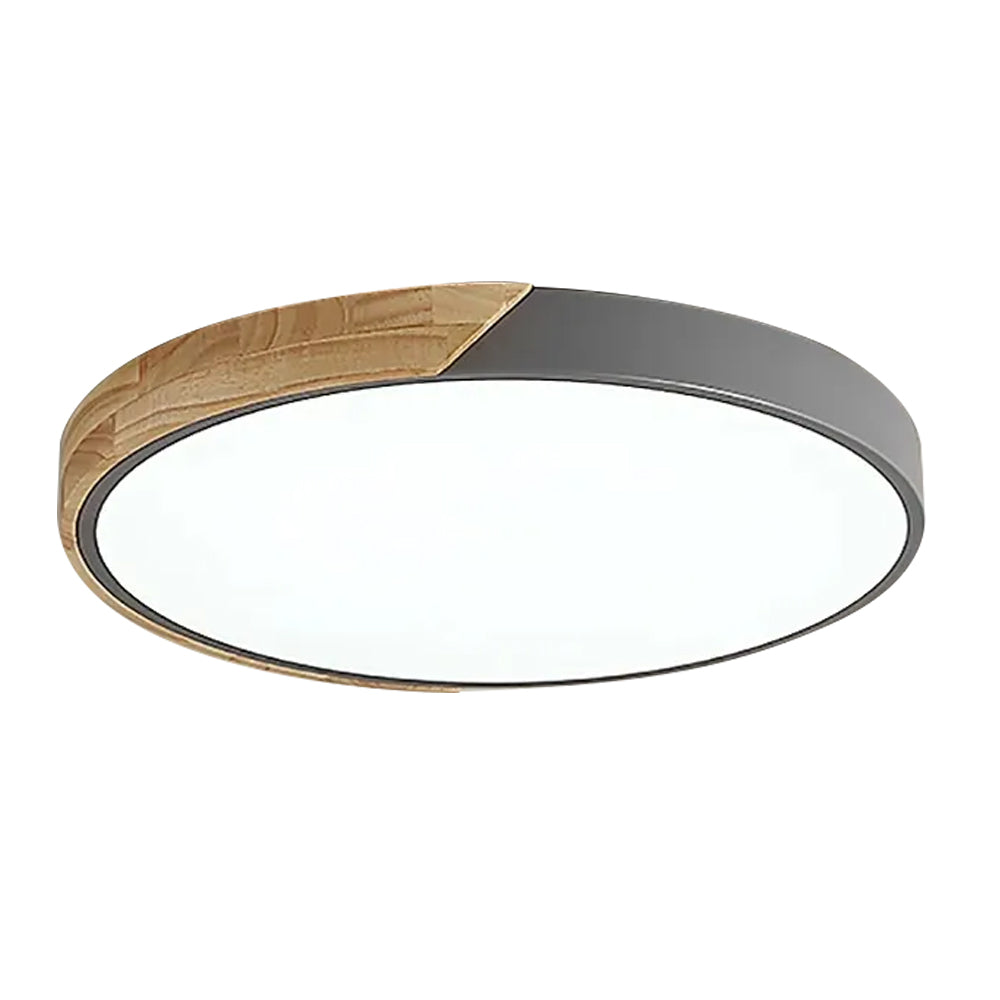 Modern LED Drum Shaped Medium Flush Mount Ceiling Light in White Dimmable