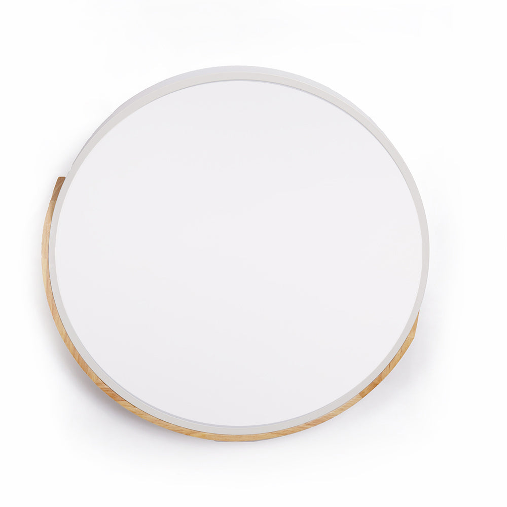 Modern LED Drum Shaped Medium Flush Mount Ceiling Light in White Dimmable