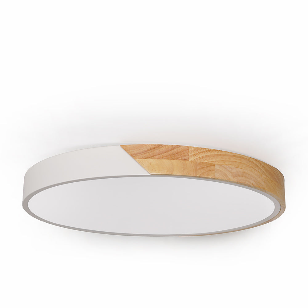 Modern LED Drum Shaped Medium Flush Mount Ceiling Light in White Dimmable