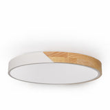 Modern LED Drum Shaped Medium Flush Mount Ceiling Light in White Dimmable