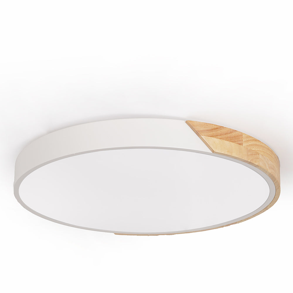 Modern LED Drum Shaped Medium Flush Mount Ceiling Light in White Dimmable