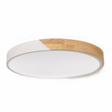 Modern LED Drum Shaped Medium Flush Mount Ceiling Light in White Dimmable