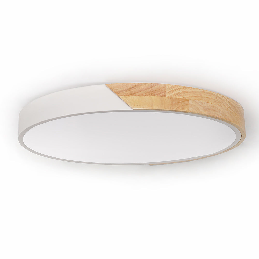 Modern LED Drum Shaped Medium Flush Mount Ceiling Light in White Dimmable