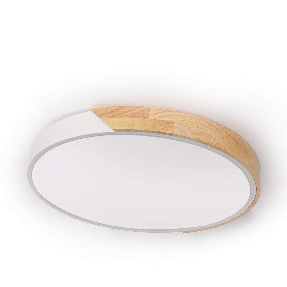 Modern LED Drum Shaped Medium Flush Mount Ceiling Light in White Dimmable