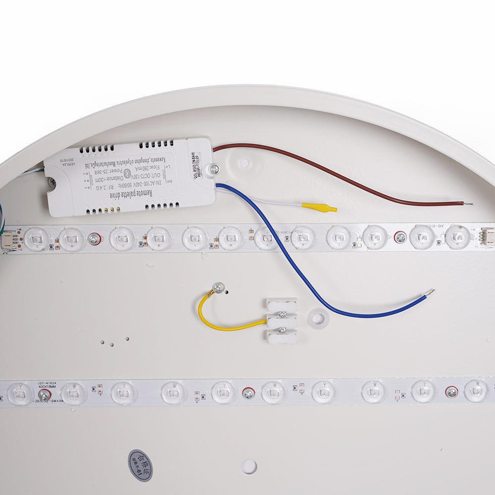 Modern LED Drum Shaped Medium Flush Mount Ceiling Light in White Dimmable