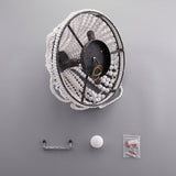 Retro Farmhouse Distressed White Wood Bead Cascade 3-Light Dome Shaped Flush Mount Ceiling Light in Rust