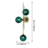Modern Gold 3-Light Decorative Green Glass Indoor Globe Wall Sconce