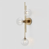 Modern Gold 3-Light Decorative Green Glass Indoor Globe Wall Sconce