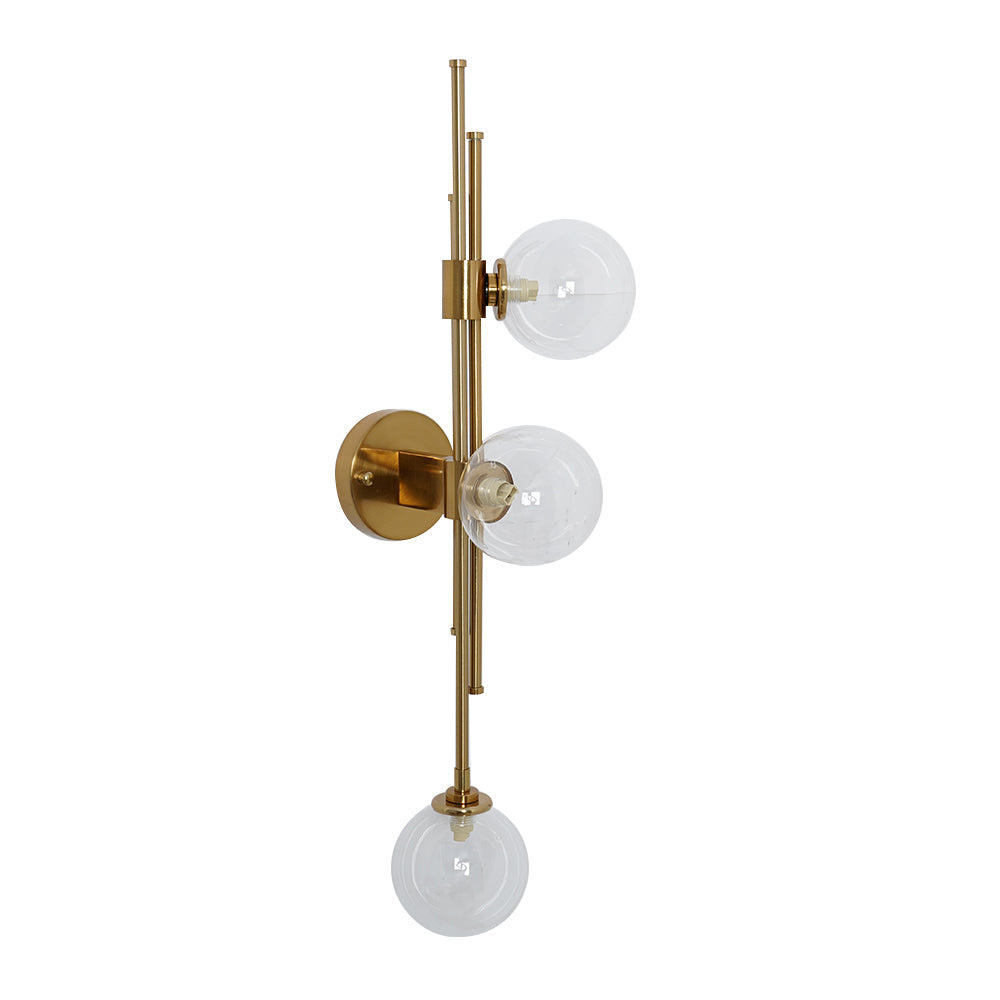 Modern Gold 3-Light Decorative Green Glass Indoor Globe Wall Sconce