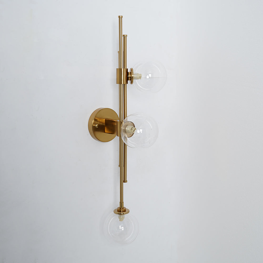Modern Gold 3-Light Decorative Green Glass Indoor Globe Wall Sconce