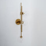 Modern Gold 3-Light Decorative Green Glass Indoor Globe Wall Sconce