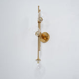 Modern Gold 3-Light Decorative Green Glass Indoor Globe Wall Sconce