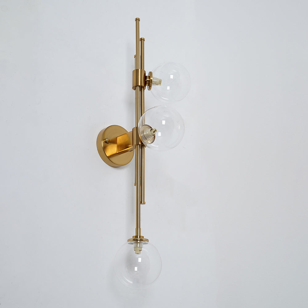Modern Gold 3-Light Decorative Green Glass Indoor Globe Wall Sconce
