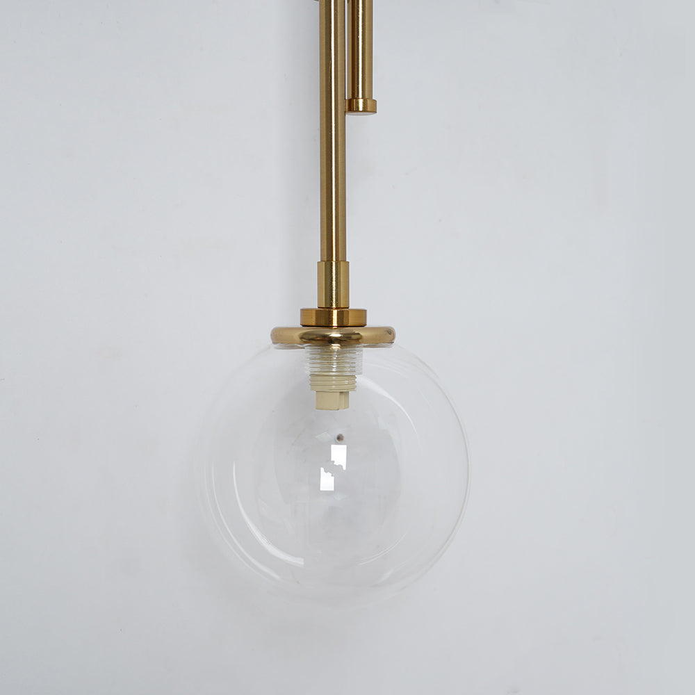 Modern Gold 3-Light Decorative Green Glass Indoor Globe Wall Sconce