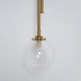 Modern Gold 3-Light Decorative Green Glass Indoor Globe Wall Sconce