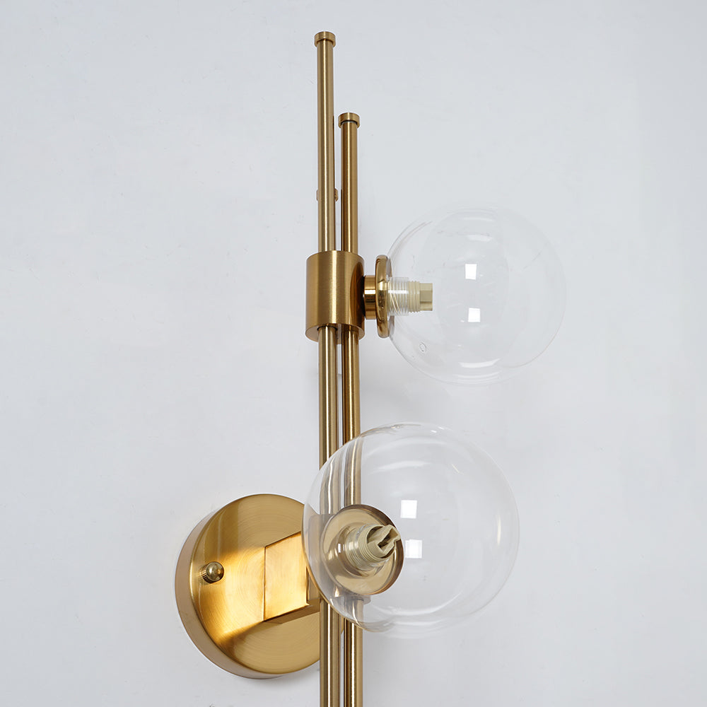 Modern Gold 3-Light Decorative Green Glass Indoor Globe Wall Sconce