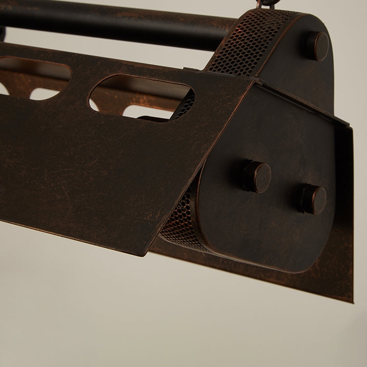 Industrial Loft Linear Pendant Light Vintage Pool Light Fixture Rust 6-Light Pendant Light