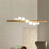 Modern Linear Glass Globe 7-Light Kitchen Island Pendant Light