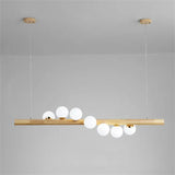 Modern Linear Glass Globe 7-Light Kitchen Island Pendant Light