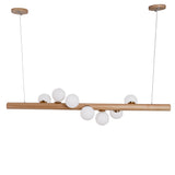 Modern Linear Glass Globe 7-Light Kitchen Island Pendant Light