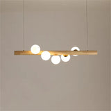 Modern Linear Glass Globe 7-Light Kitchen Island Pendant Light