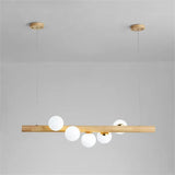 Modern Linear Glass Globe 7-Light Kitchen Island Pendant Light