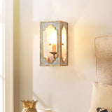 Heye French Country Candle Square Distressed Wall Sconce 1-Light