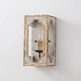 Heye French Country Candle Square Distressed Wall Sconce 1-Light