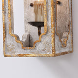 Heye French Country Candle Square Distressed Wall Sconce 1-Light