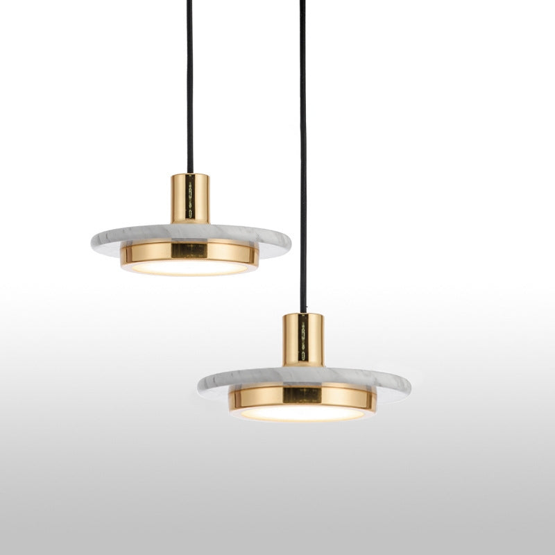 Morden 1-Light Small Pendant Light Marble Pendant Light in White