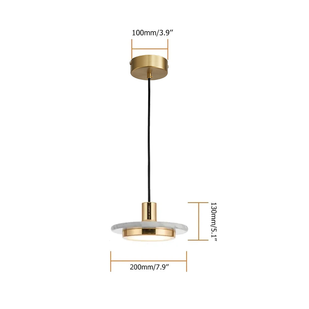 Morden 1-Light Small Pendant Light Marble Pendant Light in White