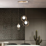 Stylish 3-Light Pendant Light Globe Shade in Brushed Gold Style A