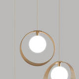 Stylish 3-Light Pendant Light Globe Shade in Brushed Gold Style A