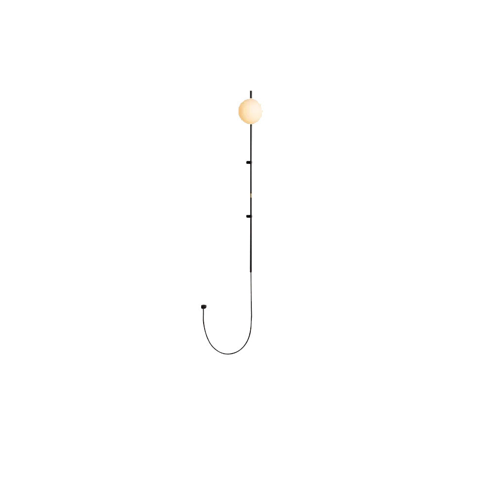 Modern Plug-in Black Wall Sconce Globe Shade Indoor Wall Light