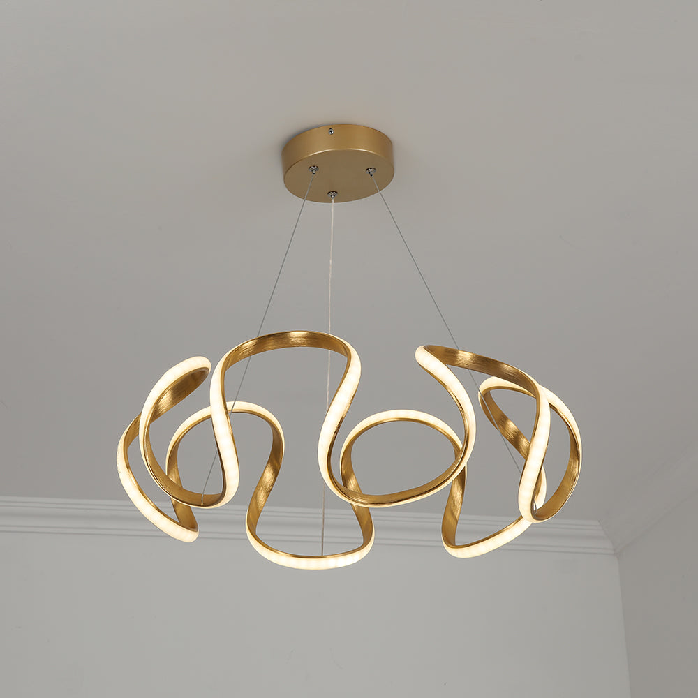 Rola Gold LED Unique Geometric Pendant Light Haning Ceiling Light