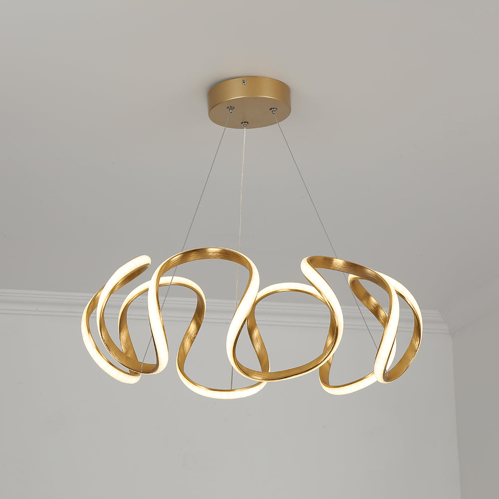 Rola Gold LED Unique Geometric Pendant Light Haning Ceiling Light