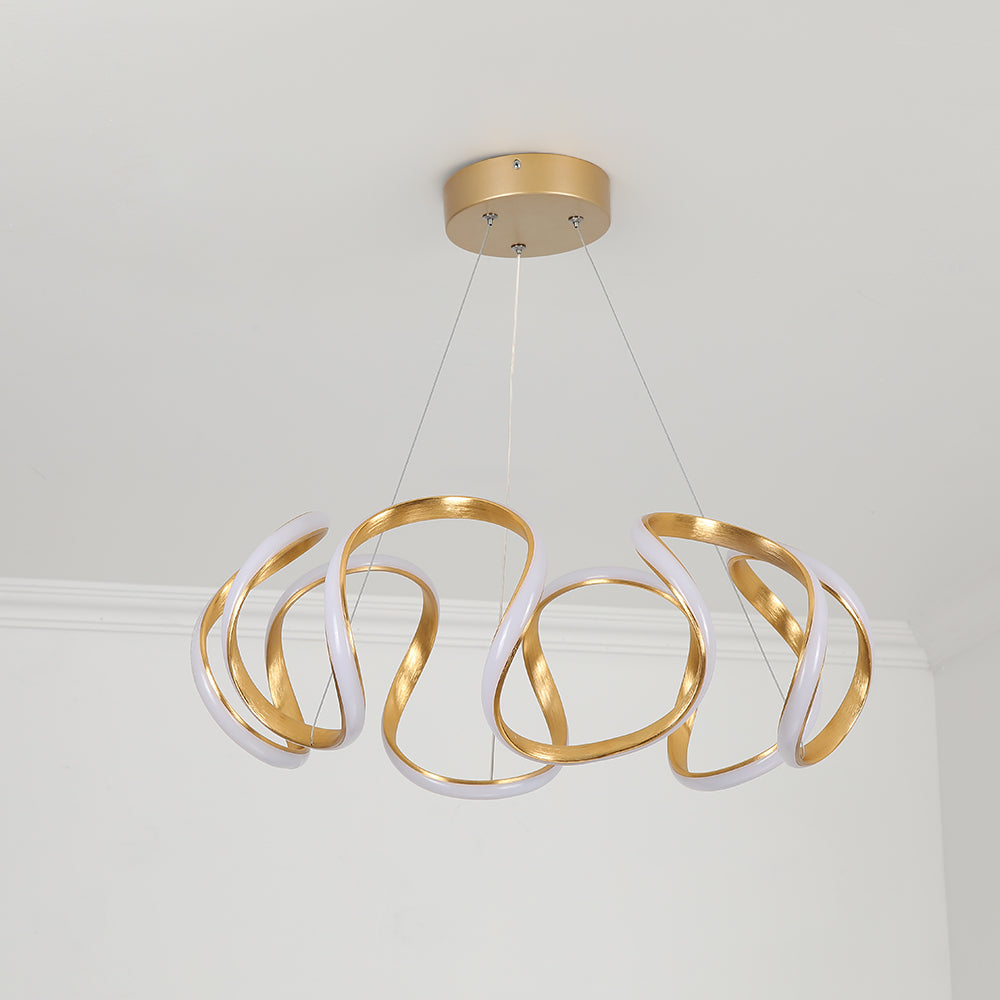 Rola Gold LED Unique Geometric Pendant Light Haning Ceiling Light