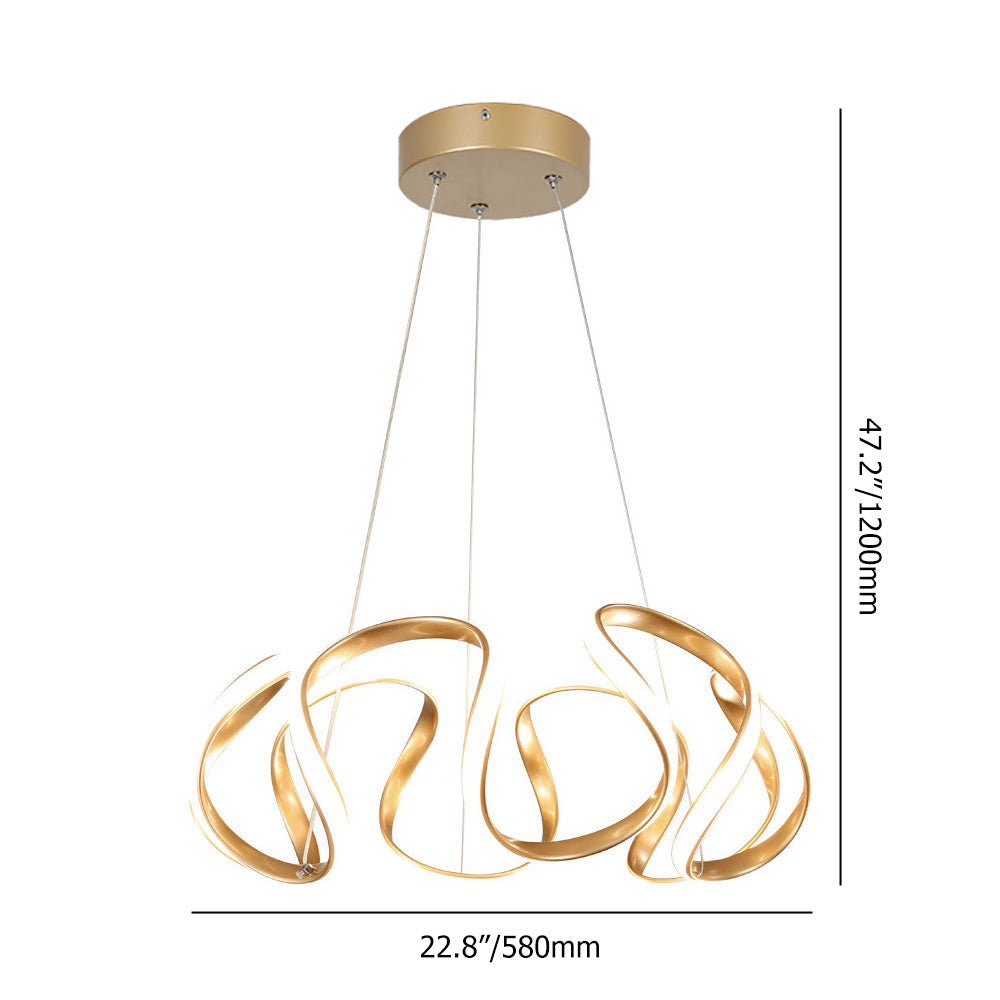 Rola Gold LED Unique Geometric Pendant Light Haning Ceiling Light