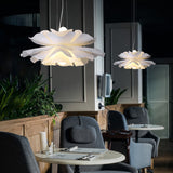 White Acrylic Pendant Light Chandelier in Flower Shape