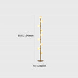 Modern LED Gold 9-Light Tree Floor Lamp White Glass Globe