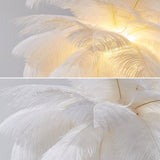 White Feather Gold Table Lamp Unique Modern Style