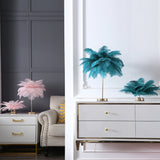 White Feather Gold Table Lamp Unique Modern Style