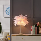 White Feather Gold Table Lamp Unique Modern Style