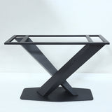 63" Modern Rectangular White Faux Marble Dining Table with Metal X-Base