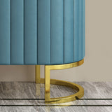 Modern Luxury 2-Door Sideboard with Marble Top Stainless Steel Frame in Gold Cabinet Buffet Table Blue & White