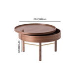 Modern Round Wood Rotating Tray Coffee Table with Storage & Metal Legs in Black-Richsoul-Coffee Tables,Furniture,Living Room Furniture