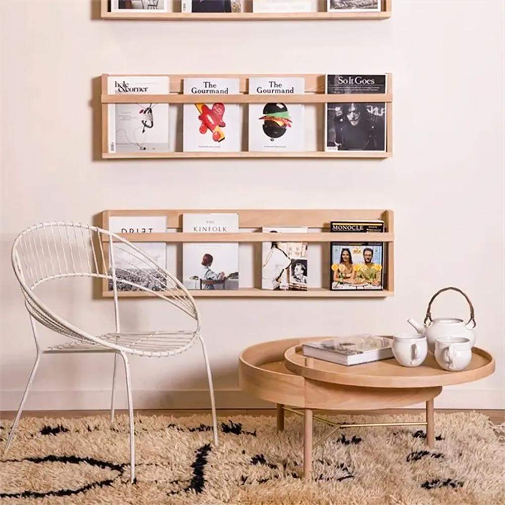 Modern Round Wood Rotating Tray Coffee Table with Storage & Metal Legs in Black-Richsoul-Coffee Tables,Furniture,Living Room Furniture